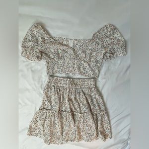 Cropped Blouse & Skirt Set